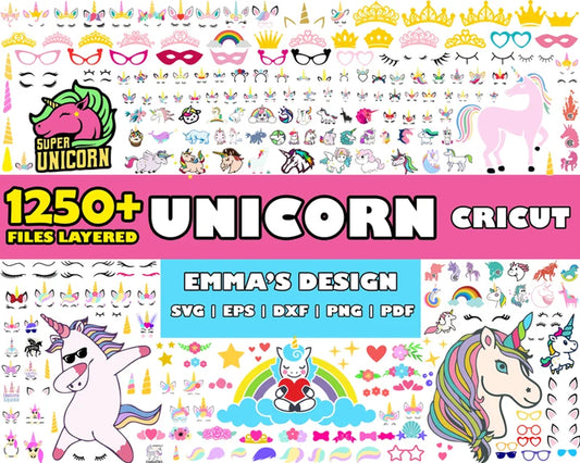 Unicorn face bundle svg, unicorn face​ svg, unicorn​ svg