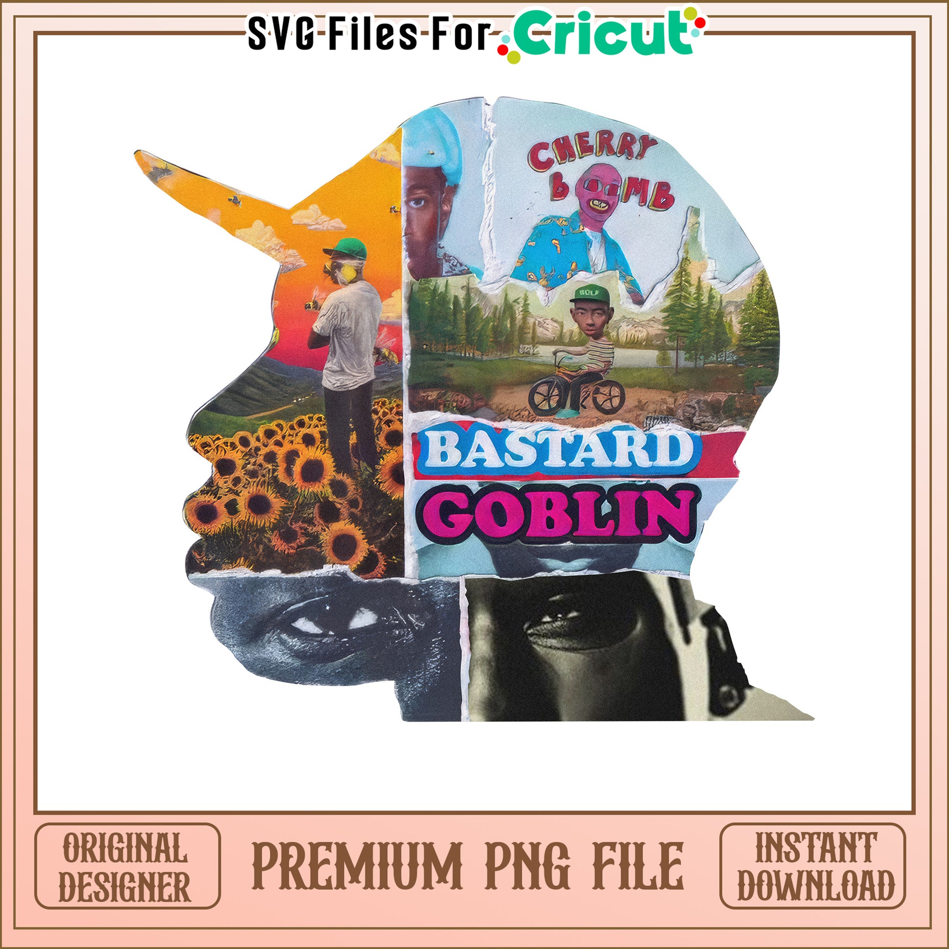 Unique Collage Art PNG for Cricut, Instant Download for Crafts