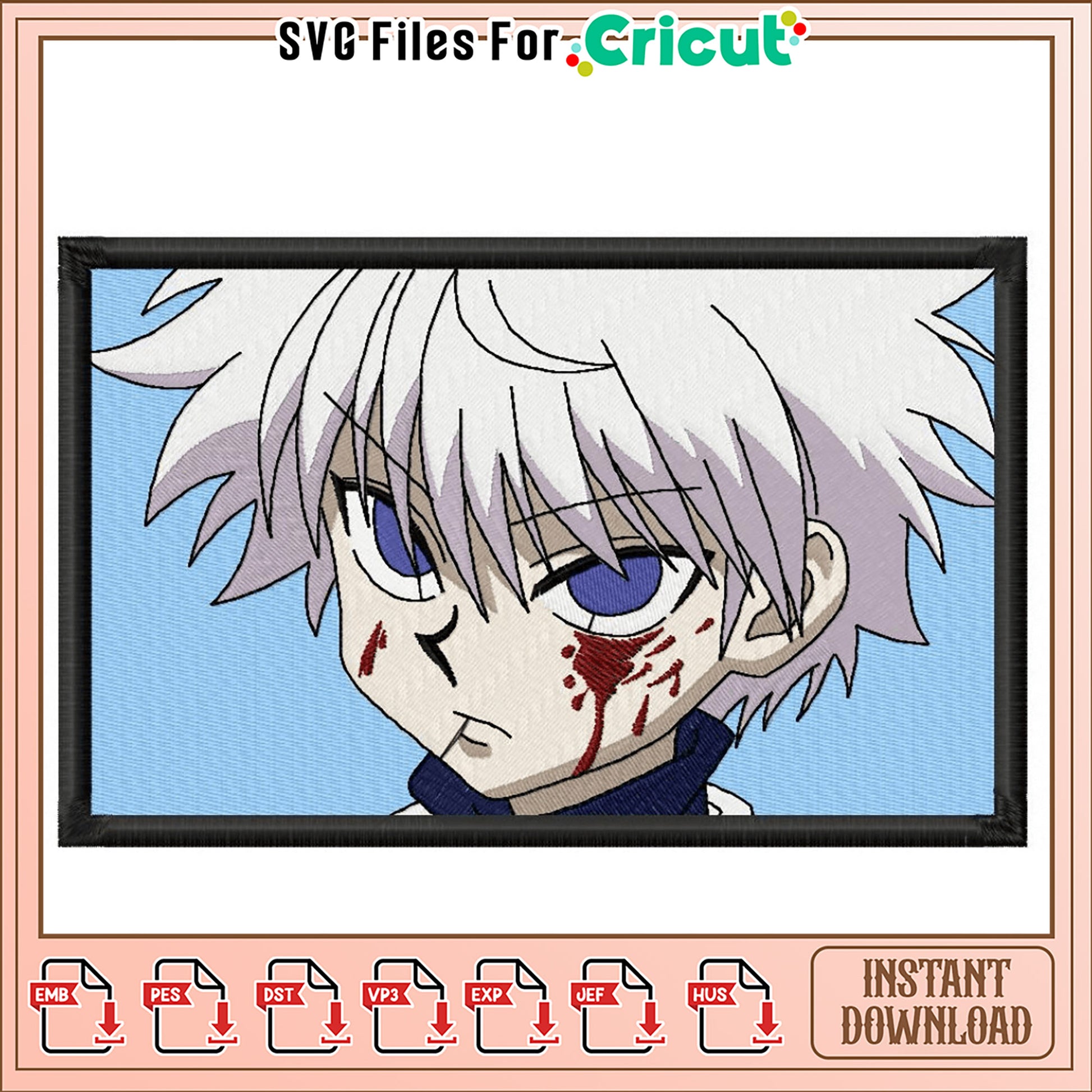 Unique Embroidery Design Anime Character Instant Download