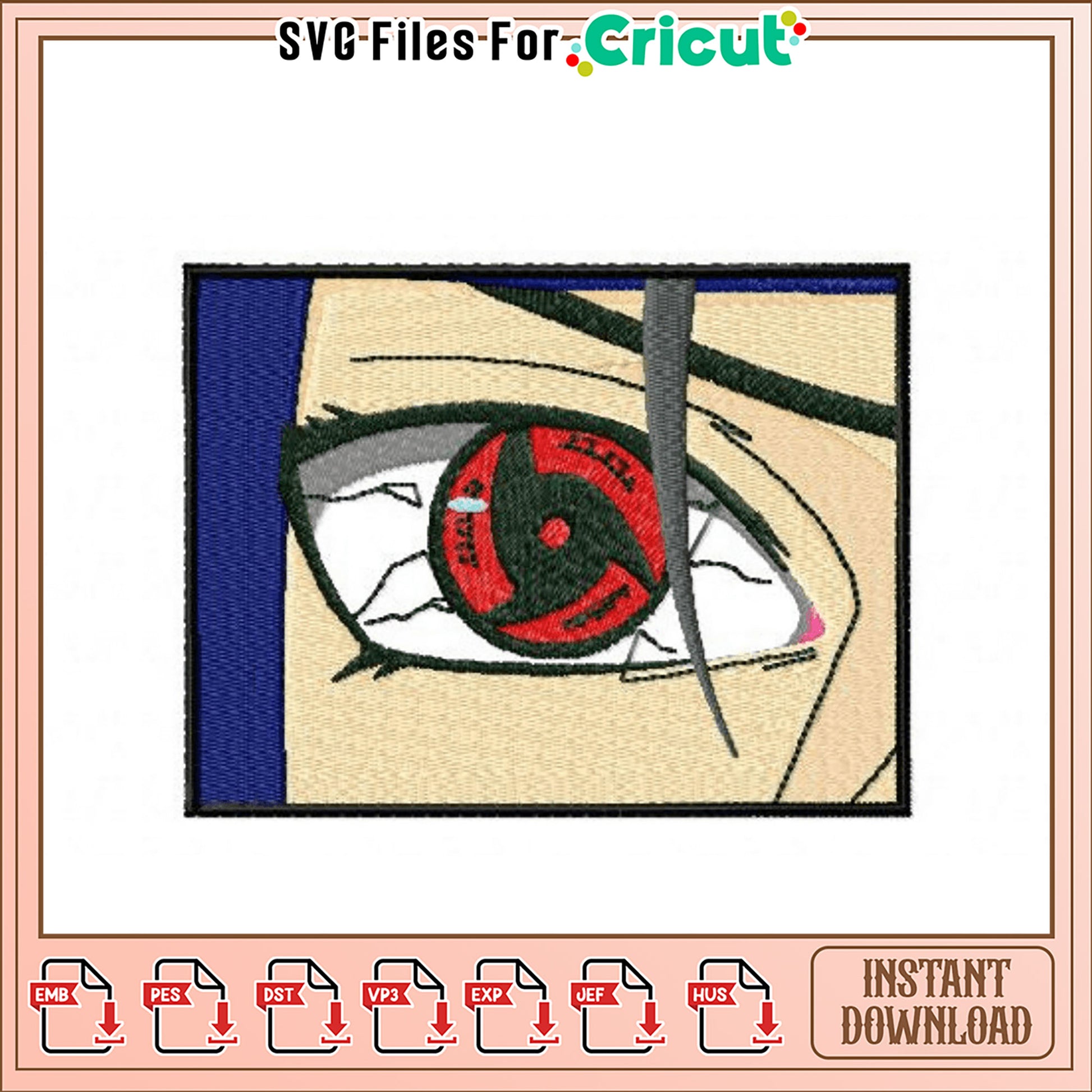 Unique Embroidery Design of Iconic Eye Graphic Art