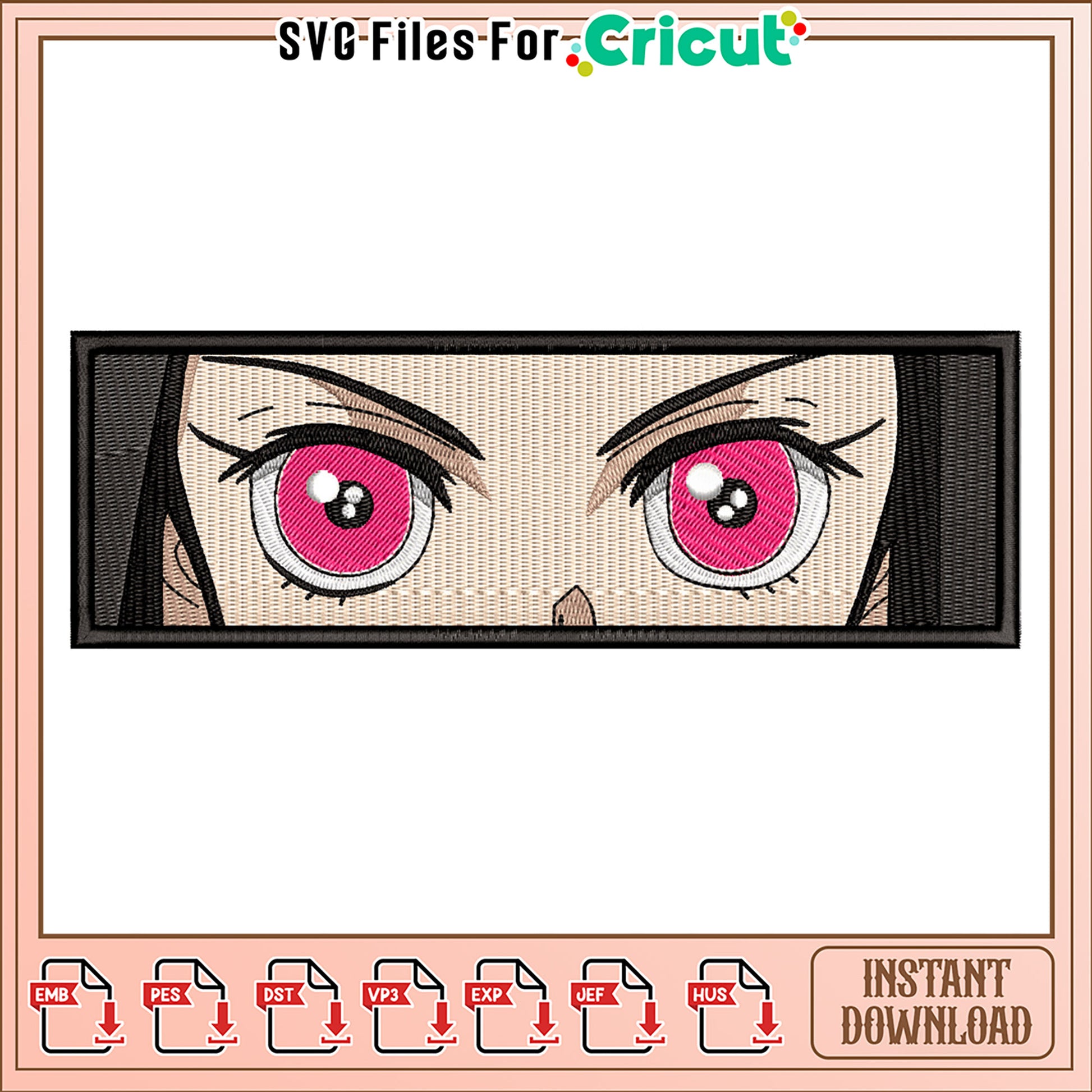 Unique Eye Design Embroidery Art for Instant Download