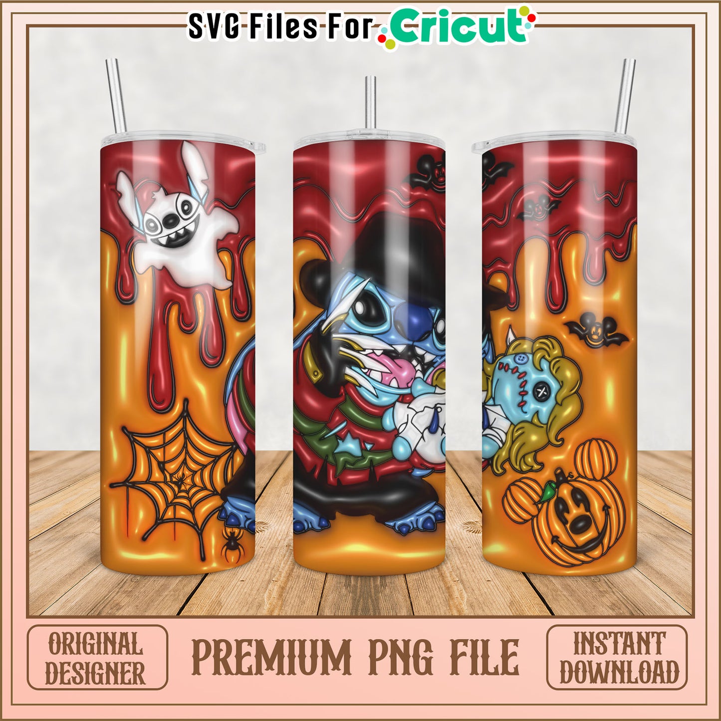 Unique Halloween Themed Tumbler Design Premium PNG for Cricut Use