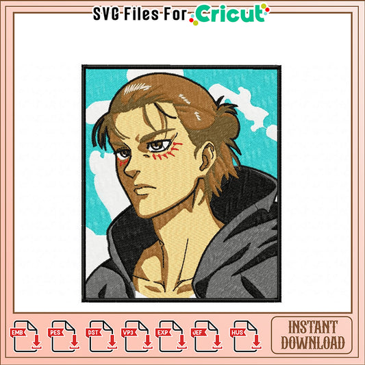 Unique Male Character Embroidery Design for Instant Download