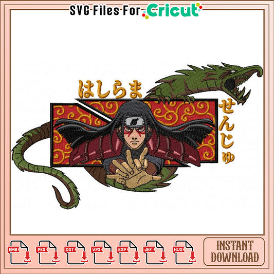 Unique Ninja Embroidery Design for Instant Download