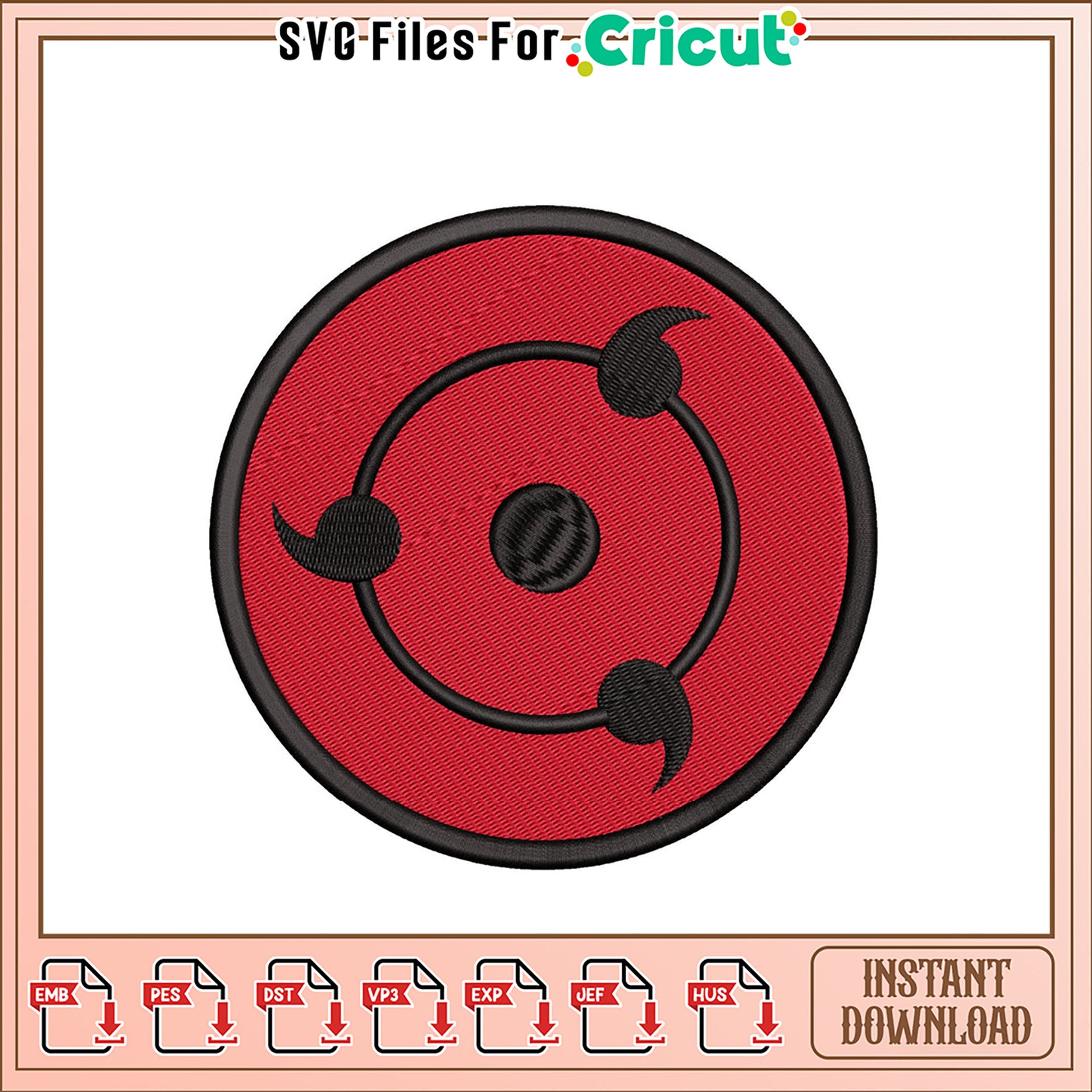 Unique Red Embroidery Design for Crafting Projects