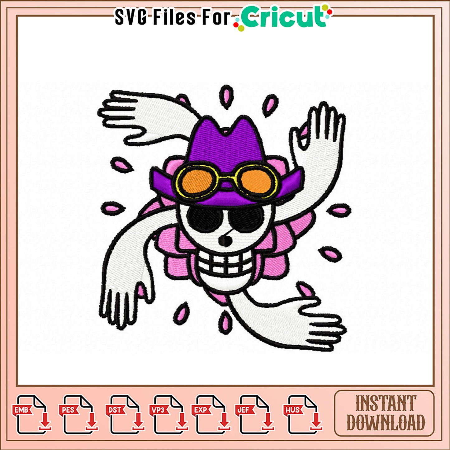 Unique Skull Embroidery Design for Creative Projects