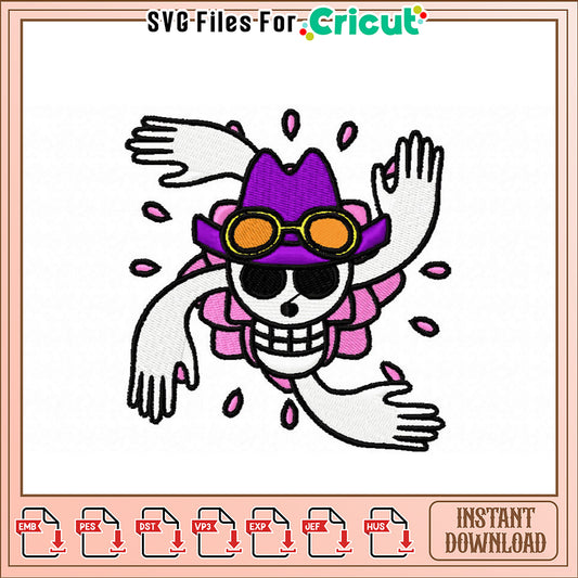 Unique Skull Embroidery Design for Creative Projects