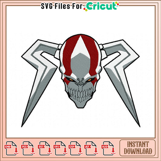 Unique Skull and Spider Embroidery Design for Projects