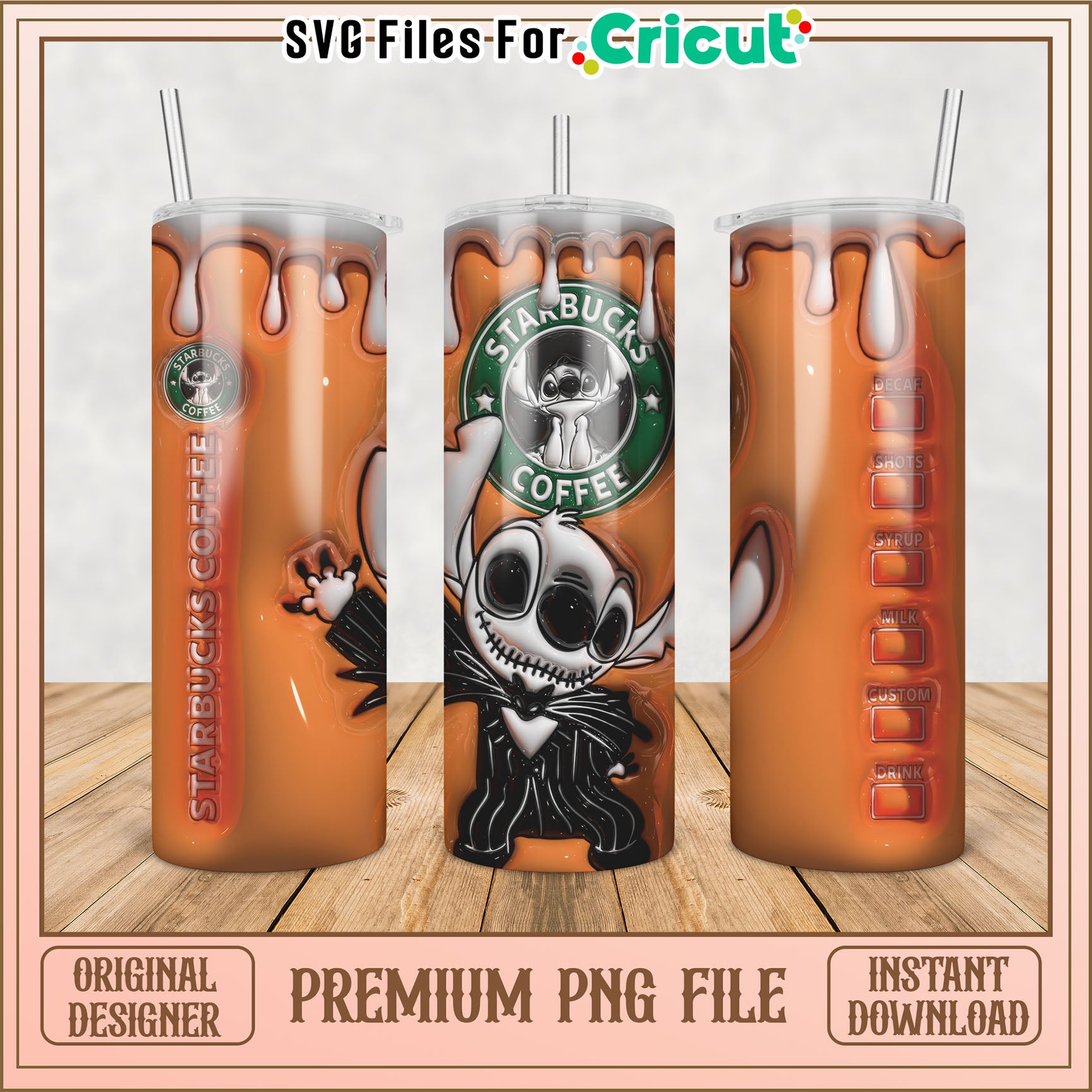 Unique Starbucks Tumbler PNG Design for Cricut Instant Download