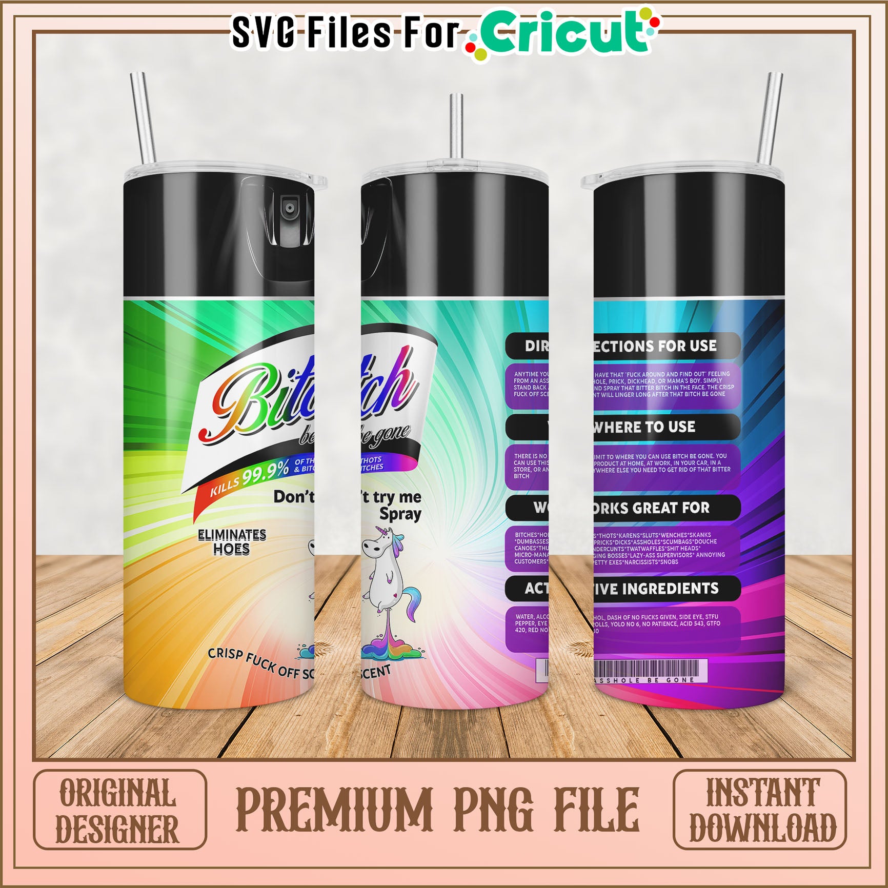 Unique Tumbler Design PNG File for Cricut Users Instant Download