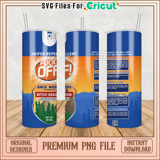 Unique Tumbler Design with Heifer Repellent Theme PNG Download