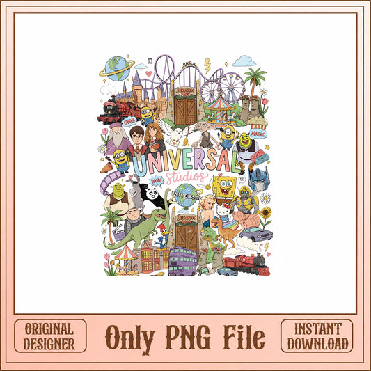 Universal Studios Theme Park PNG, Movie Characters Clipart, PNG