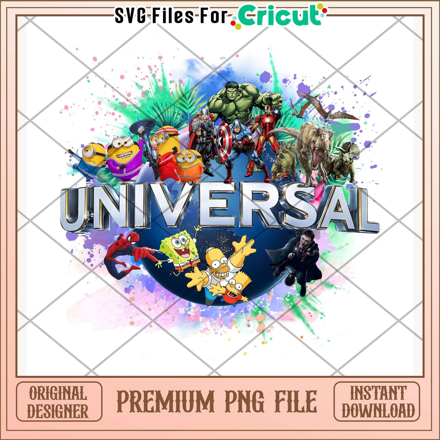 Universal characters png, movie icons png, theme park mascots png,
