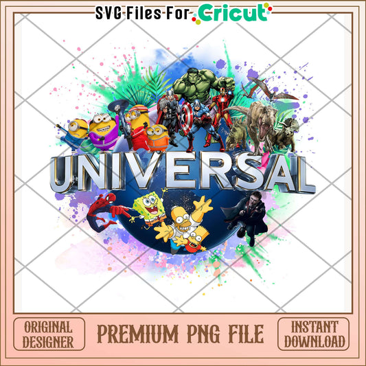 Universal characters png, movie icons png, theme park mascots png,