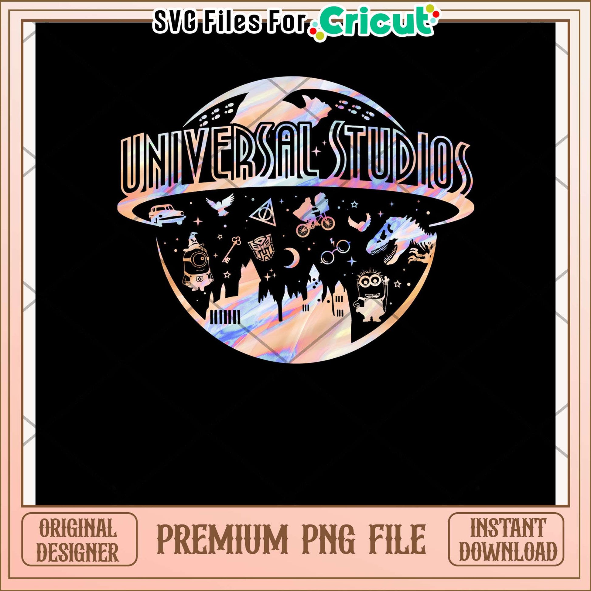 Universal studio colorful design png, movie theme png, film logo png