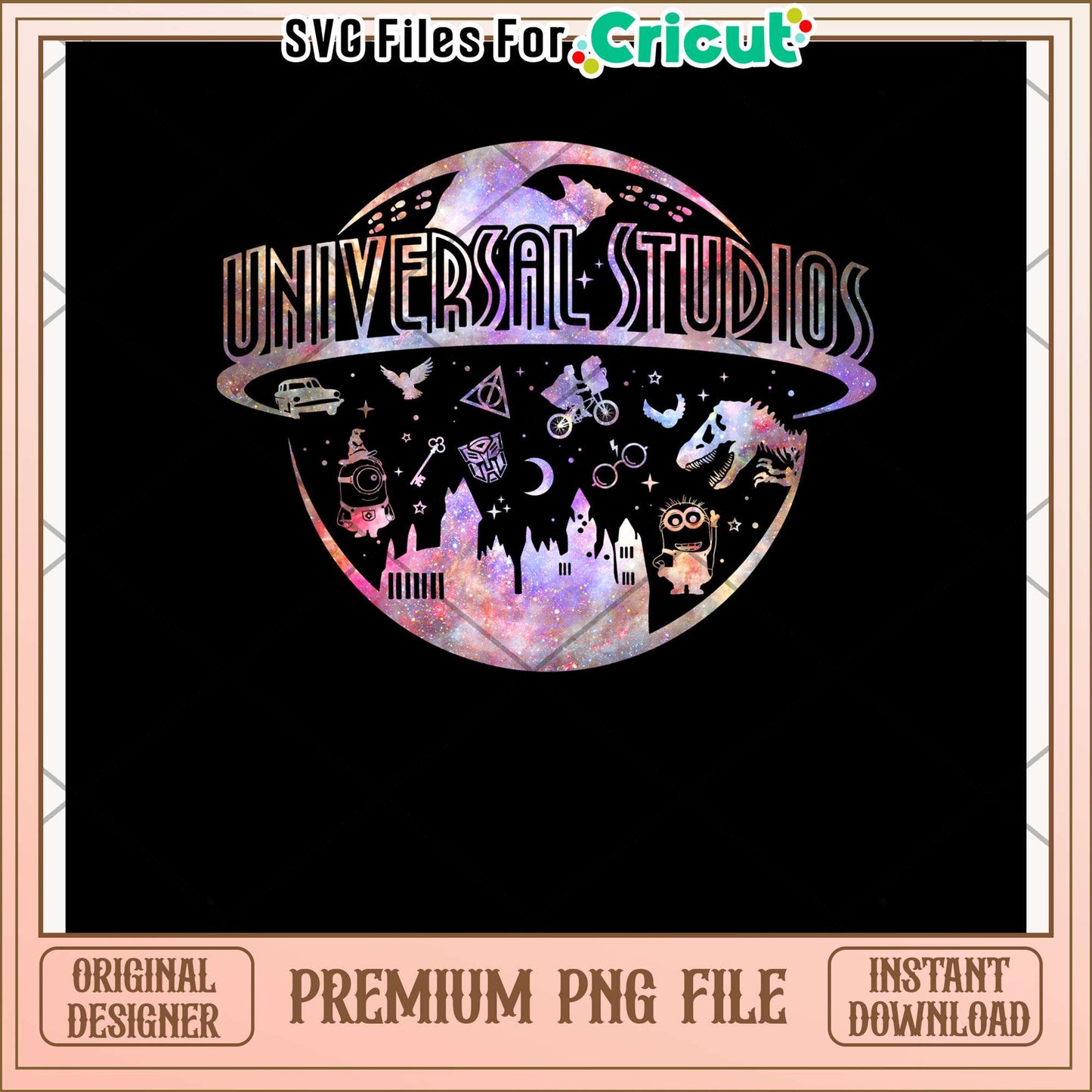 Universal studio colorful png, movie theme png, cinematic png