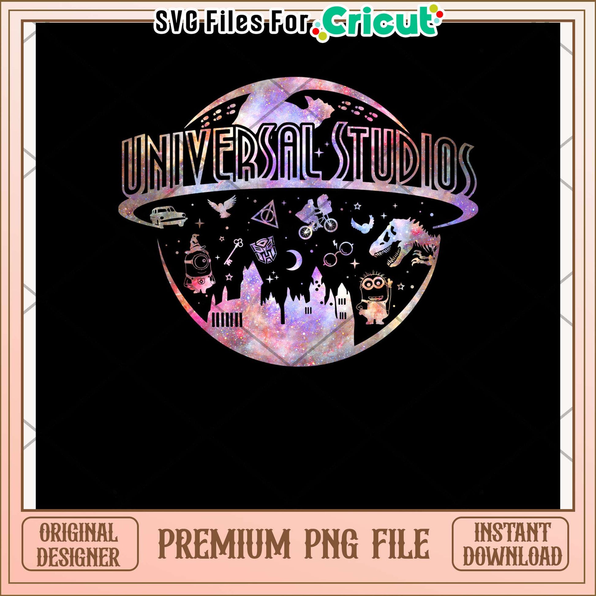Universal studio colorful png, movie theme png, cinematic png