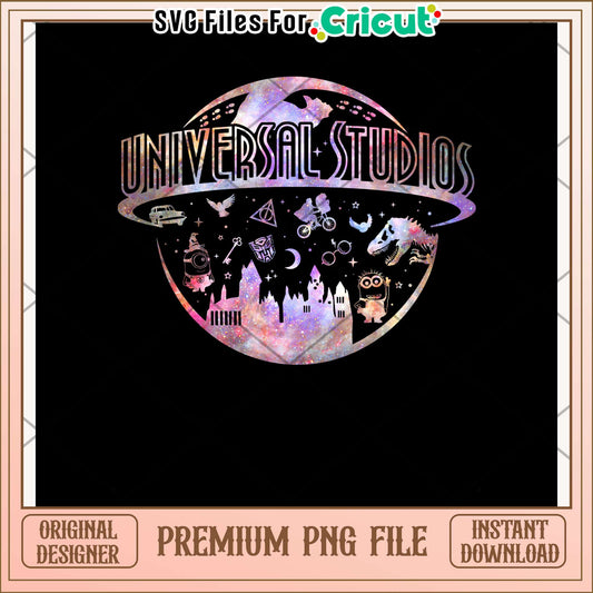 Universal studio colorful png, movie theme png, cinematic png