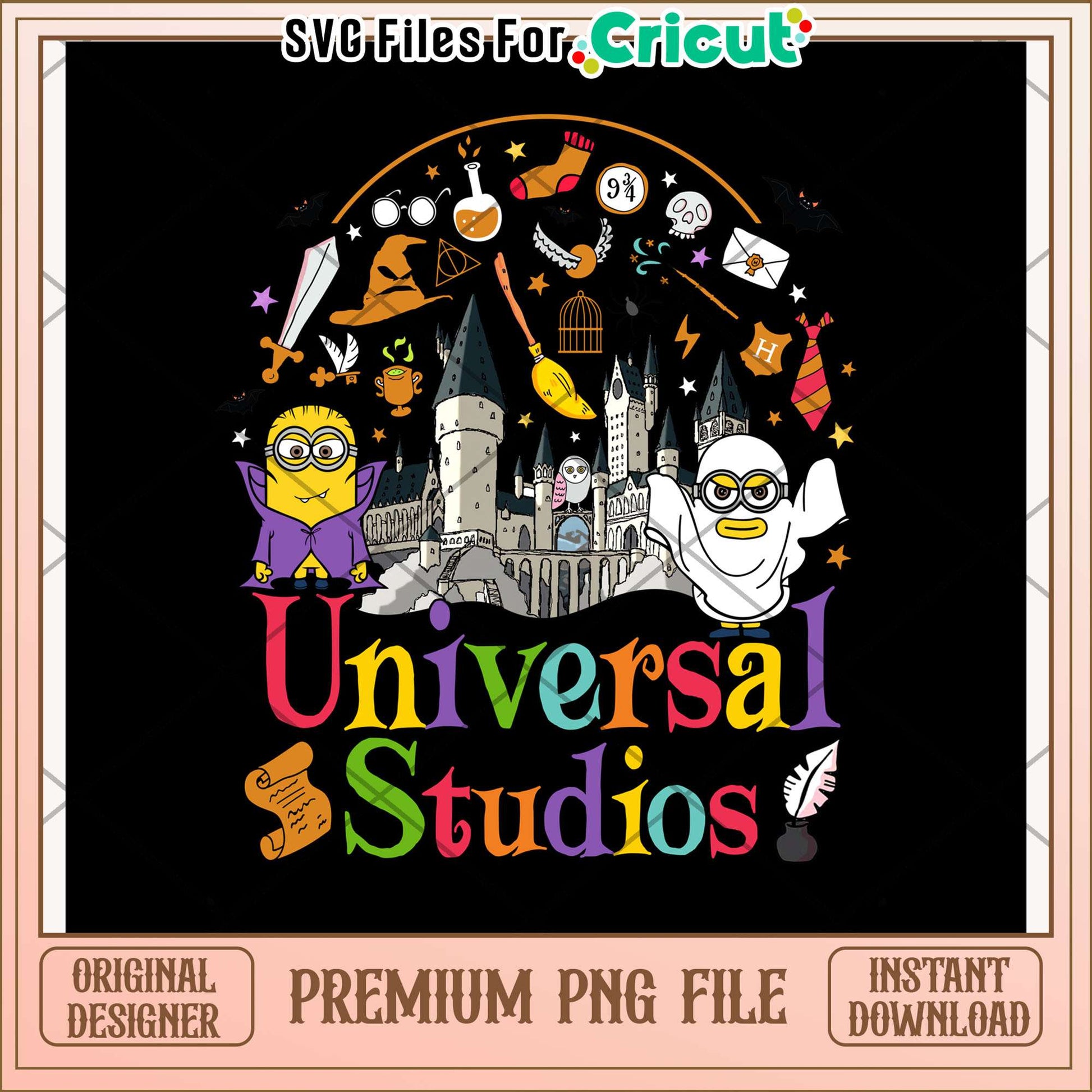 Universal studio halloween design png, spooky theme png, haunted attractions png