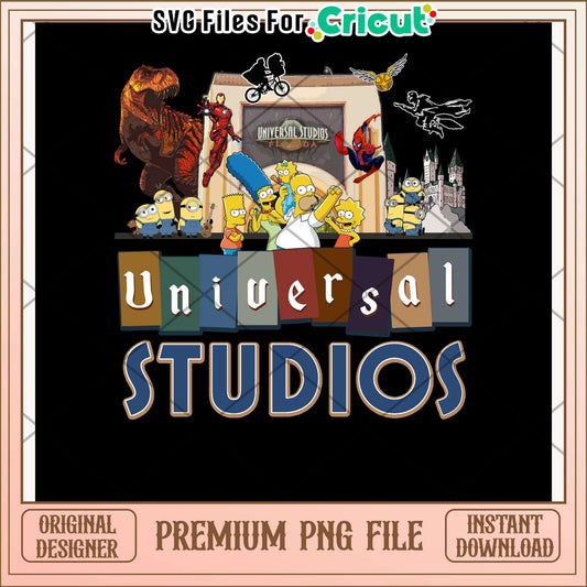 Universal studios chracters png, entertainment destination png, hollywood vibes png