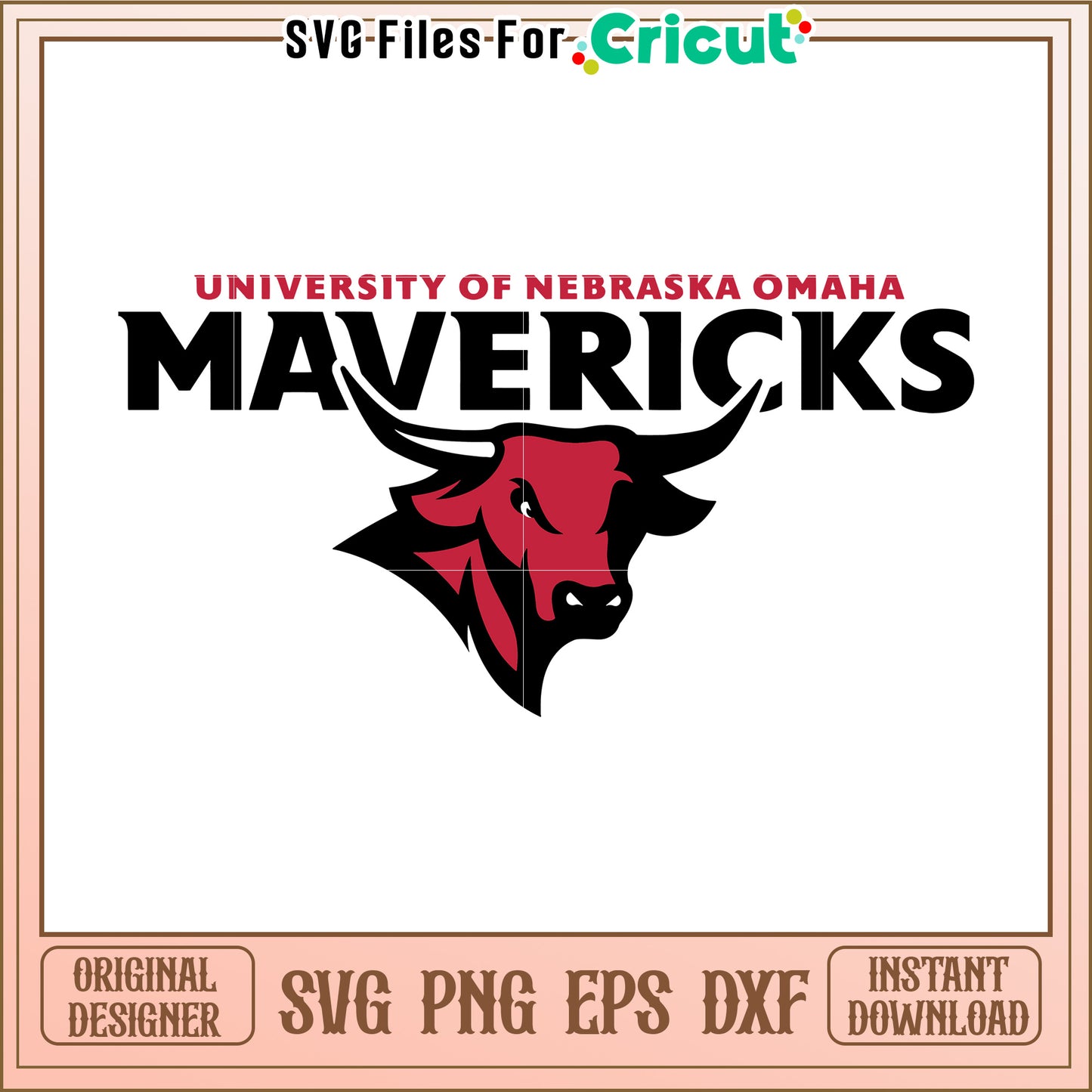 University of Nebraska Omaha Mavericks logo design, perfect for crafting projects