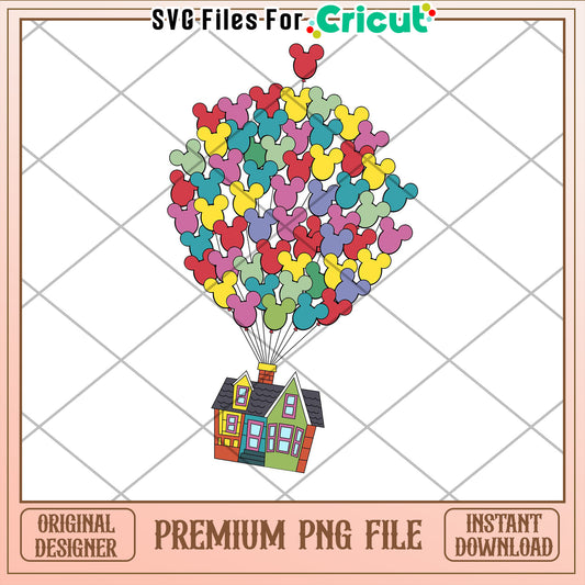 Up House Mickey Balloons PNG
