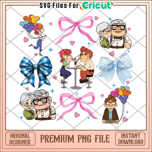 Up PNG Files Cricut Carl Ellie  Bows
