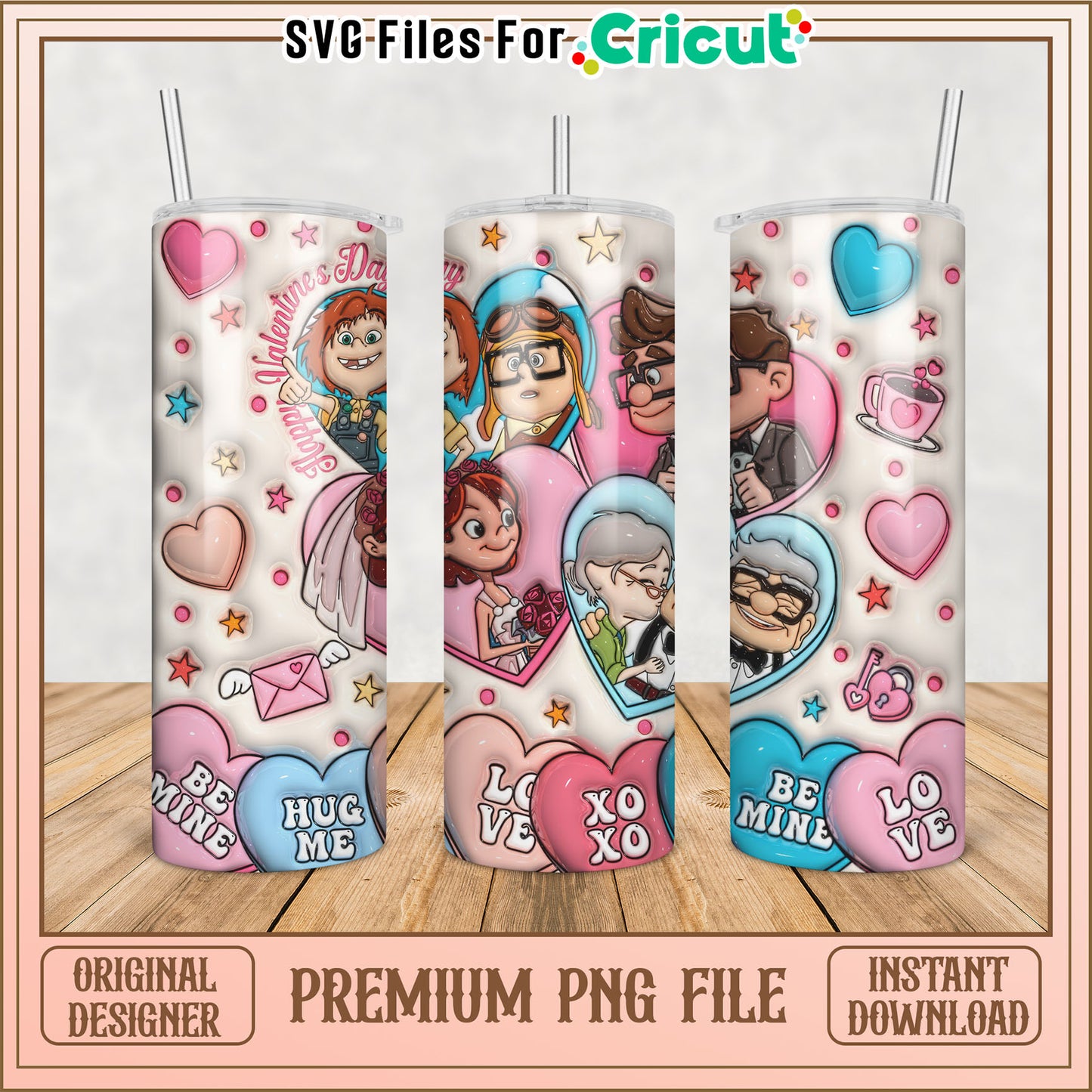 Up PNG Tumbler Design Valentines Day