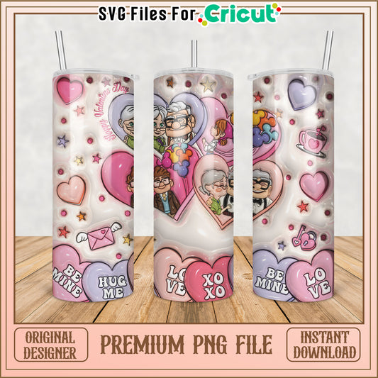 Up Up Valentines Tumbler PNG