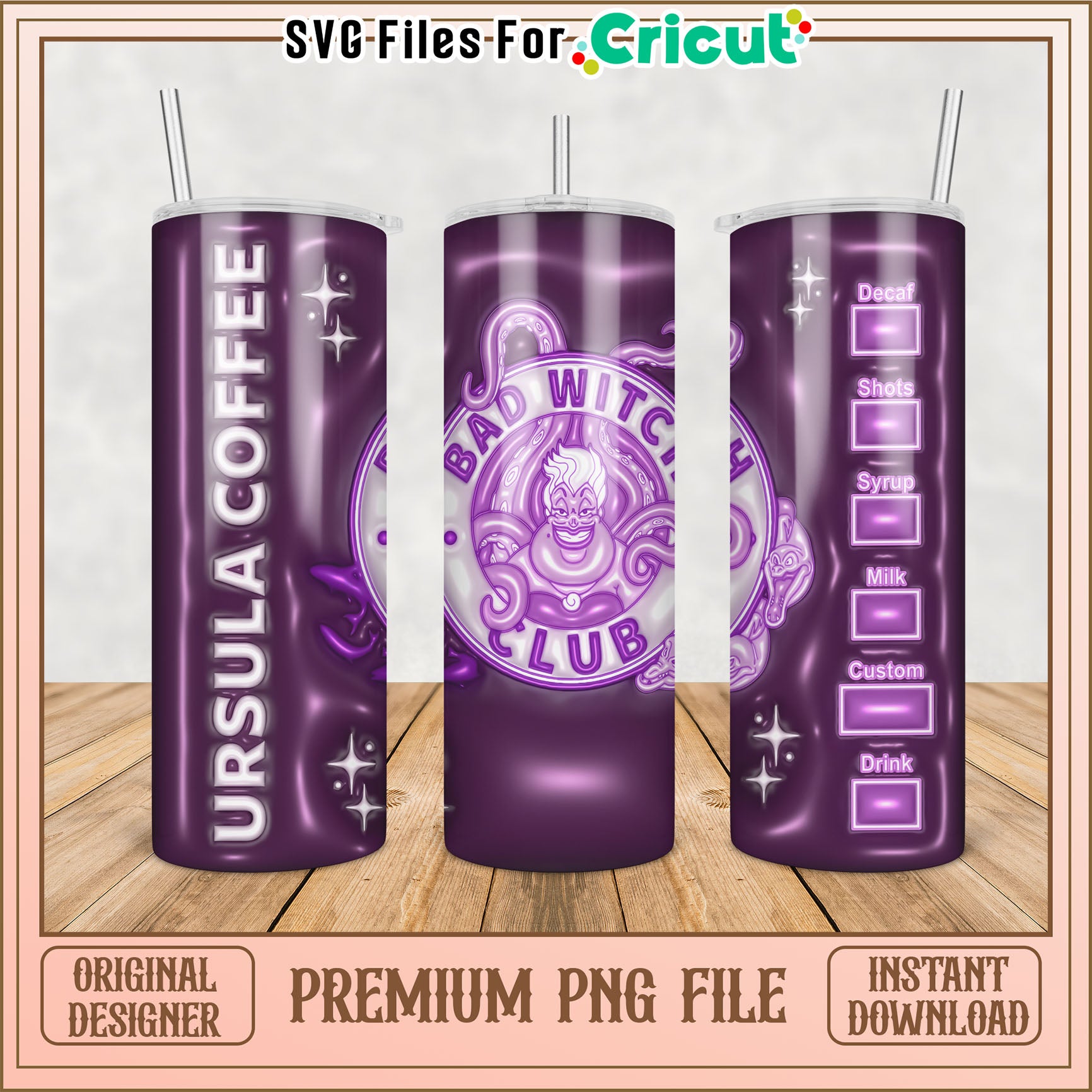 Ursula Coffee Tumbler PNG Design