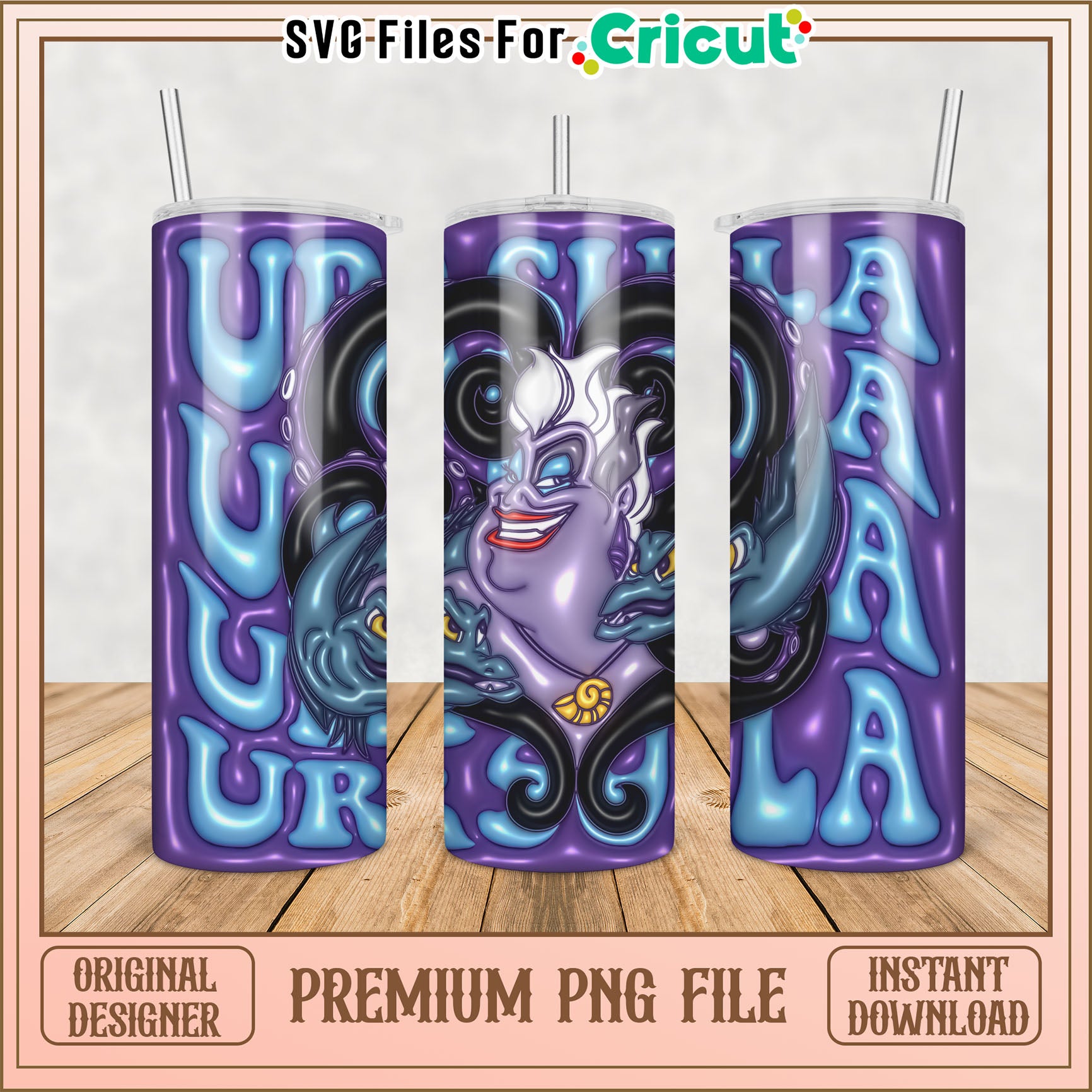 Ursula Inspired Tumbler Design PNG for Cricut Craft Projects