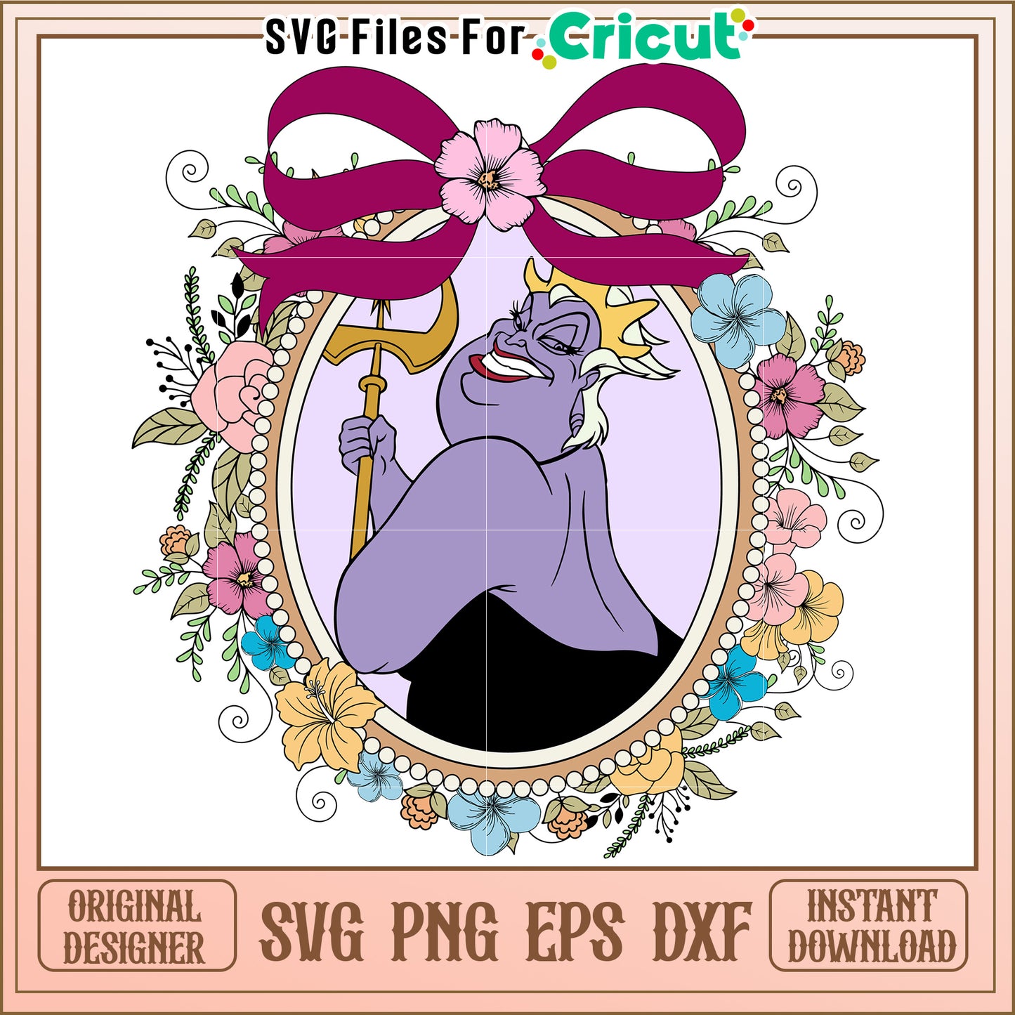 Ursula SVG Cut File Cricut Floral Frame