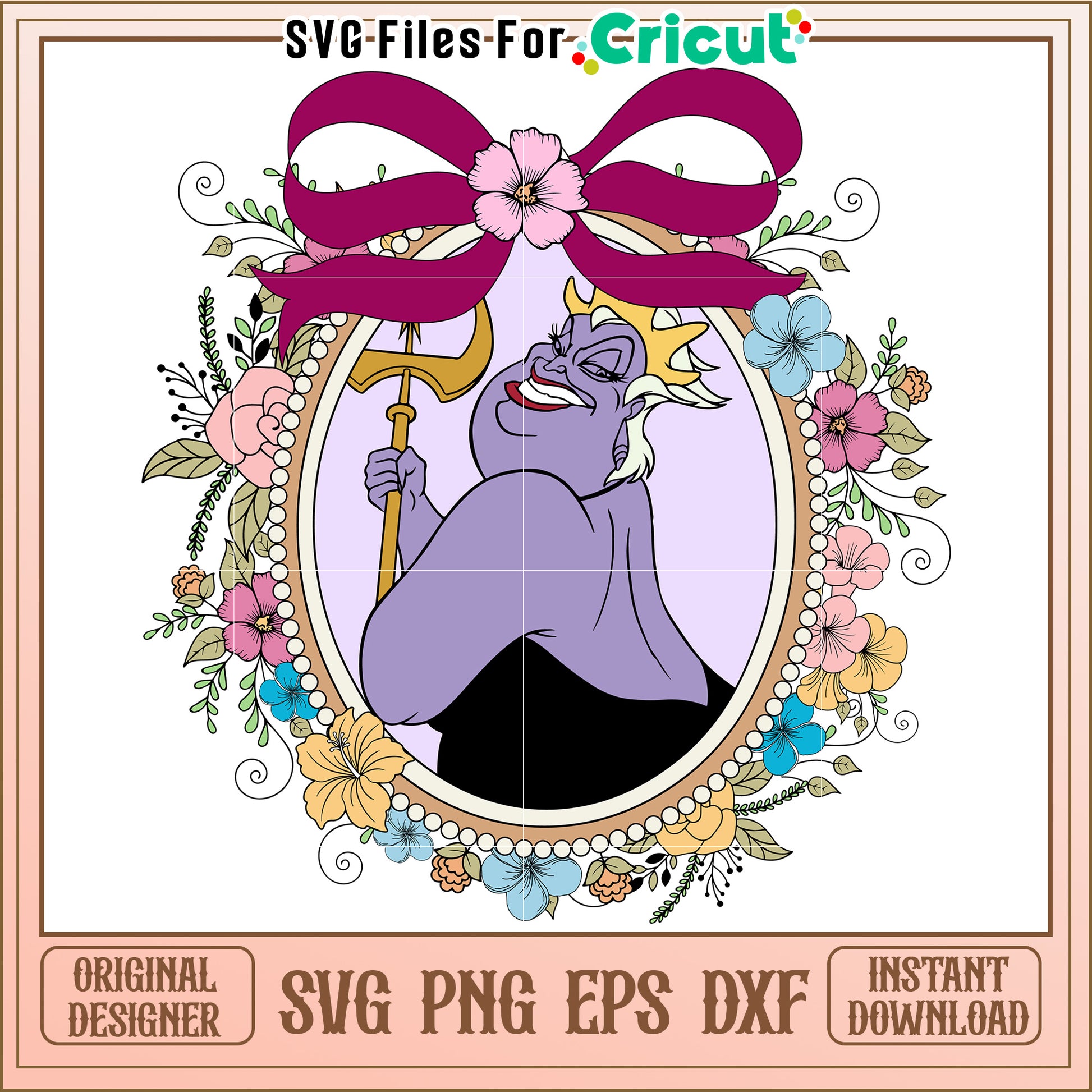 Ursula SVG Cut File Cricut Floral Frame