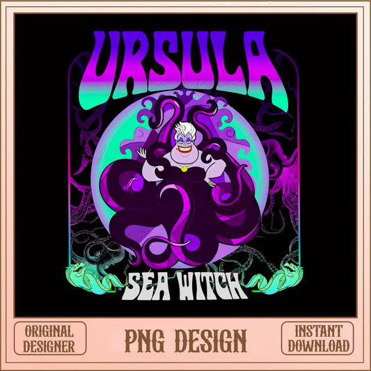 Ursula Retro Sea Witch PNG, Disney Villain PNG, Little Mermaid PNG