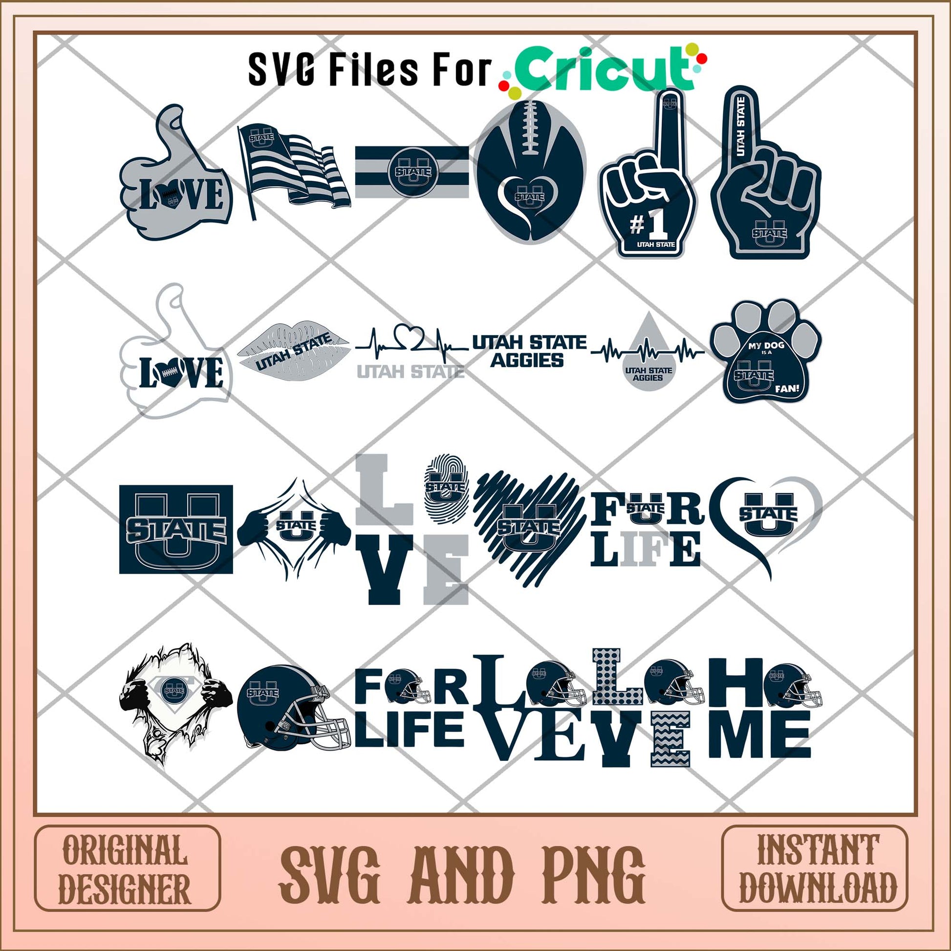 Utah state love svg, Utah state aggies svg bundle, NCAA svg