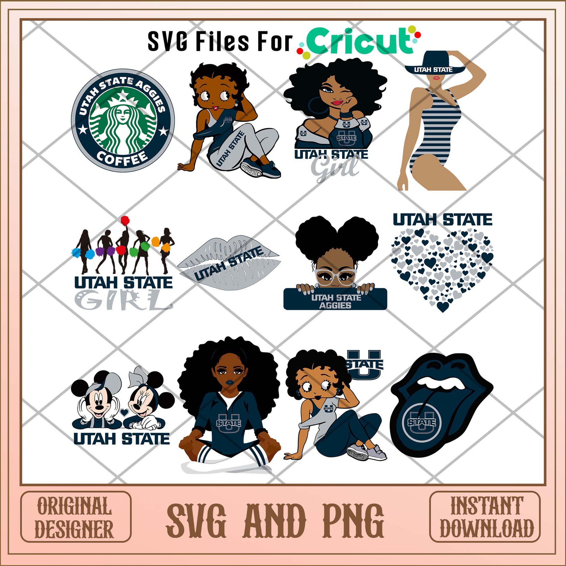 Utah state girl svg, Utah state aggies svg bundle, NCAA svg