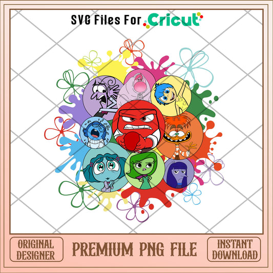 Inside out 2 circles emotions png