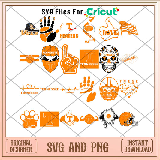 Volunteers Tennessee skull svg, VOLS svg bundle, NCAA svg