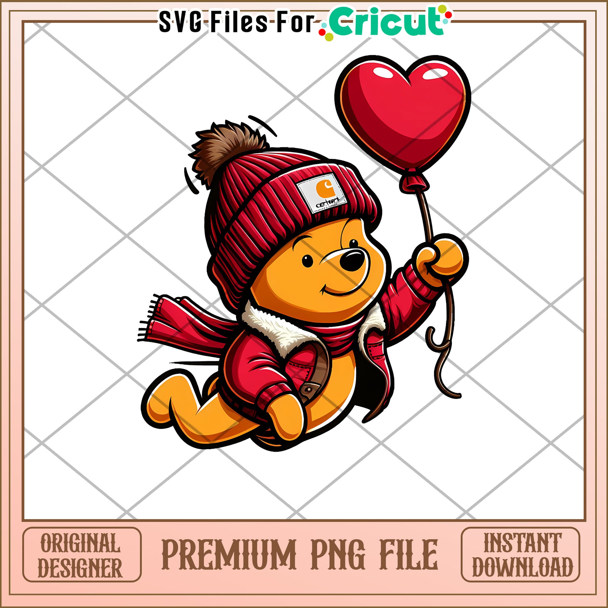 Valentine Bear PNG Cricut File