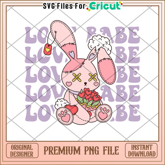 Valentine Bunny PNG Love Babe Design