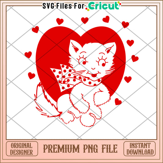 Valentine Cat PNG Cricut Design