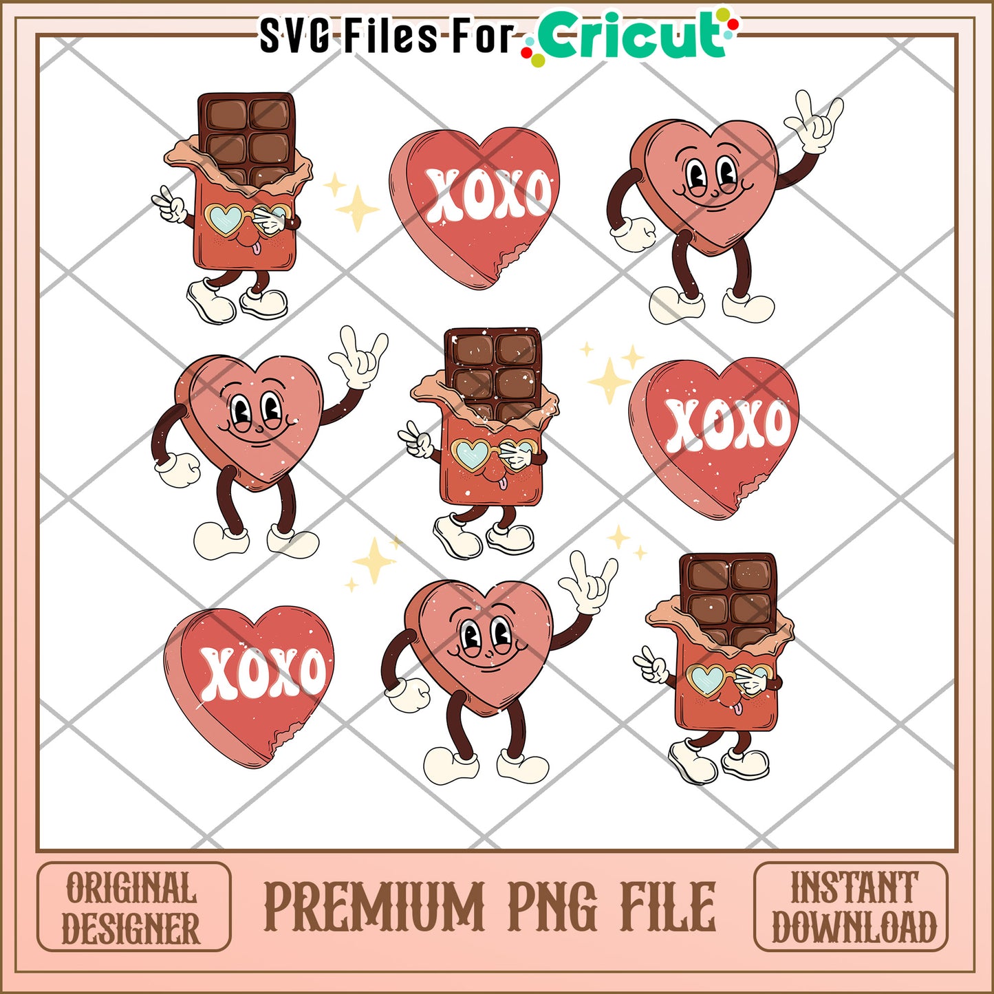 Valentine Chocolate Heart PNG Bundle