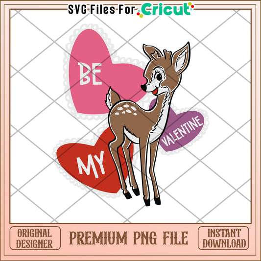 Valentine Deer PNG Be My Valentine Design