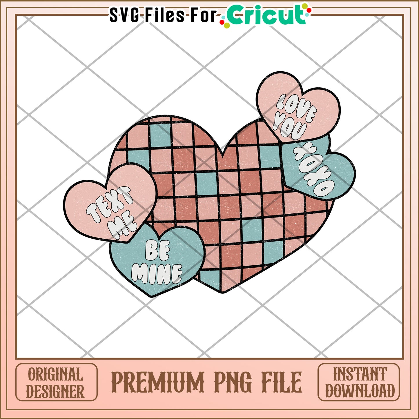 Valentine Hearts PNG Instant Download