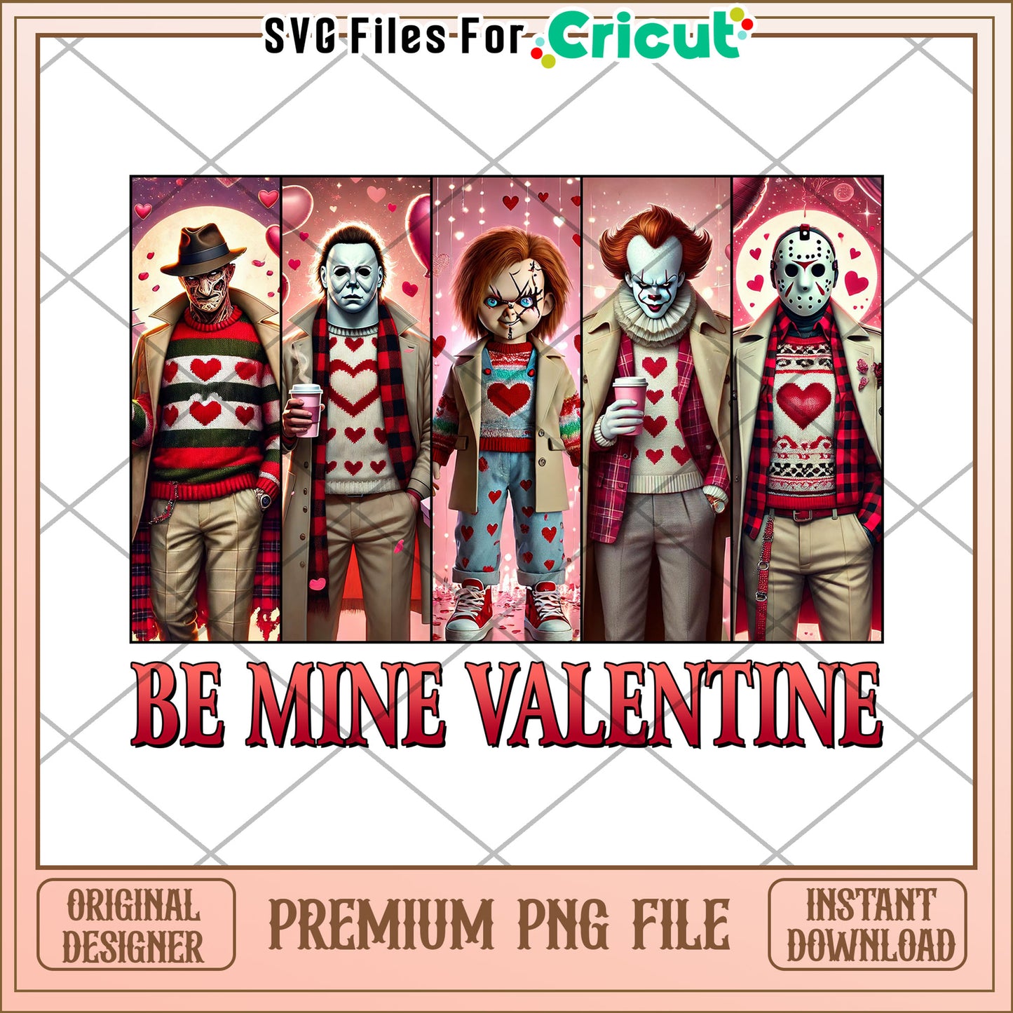 Valentine Horror Characters PNG Digital Download File