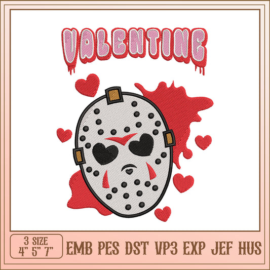 Valentine Horror Mask Embroidery Design