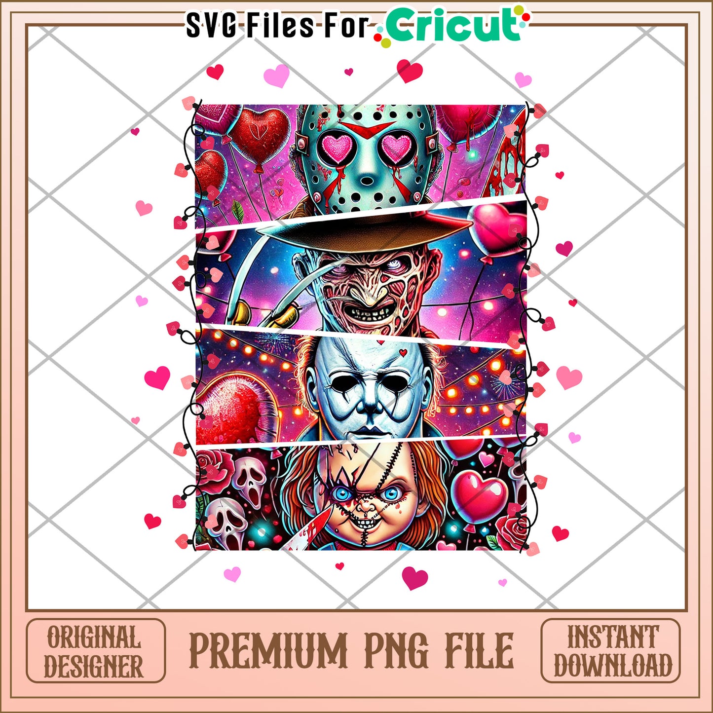 Valentine Horror Movie PNG Sublimation