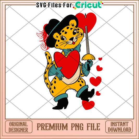 Valentine Leopard PNG Cricut Design