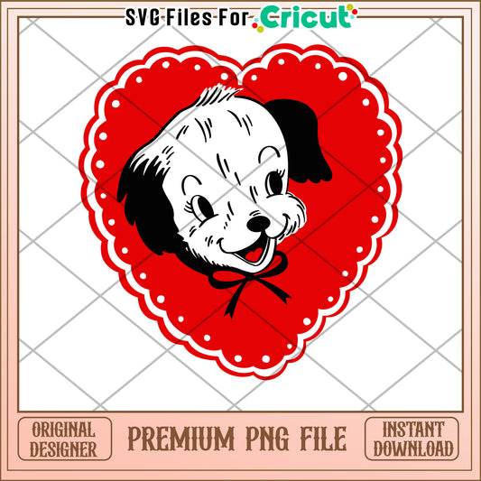 Valentine Puppy PNG Cricut Design