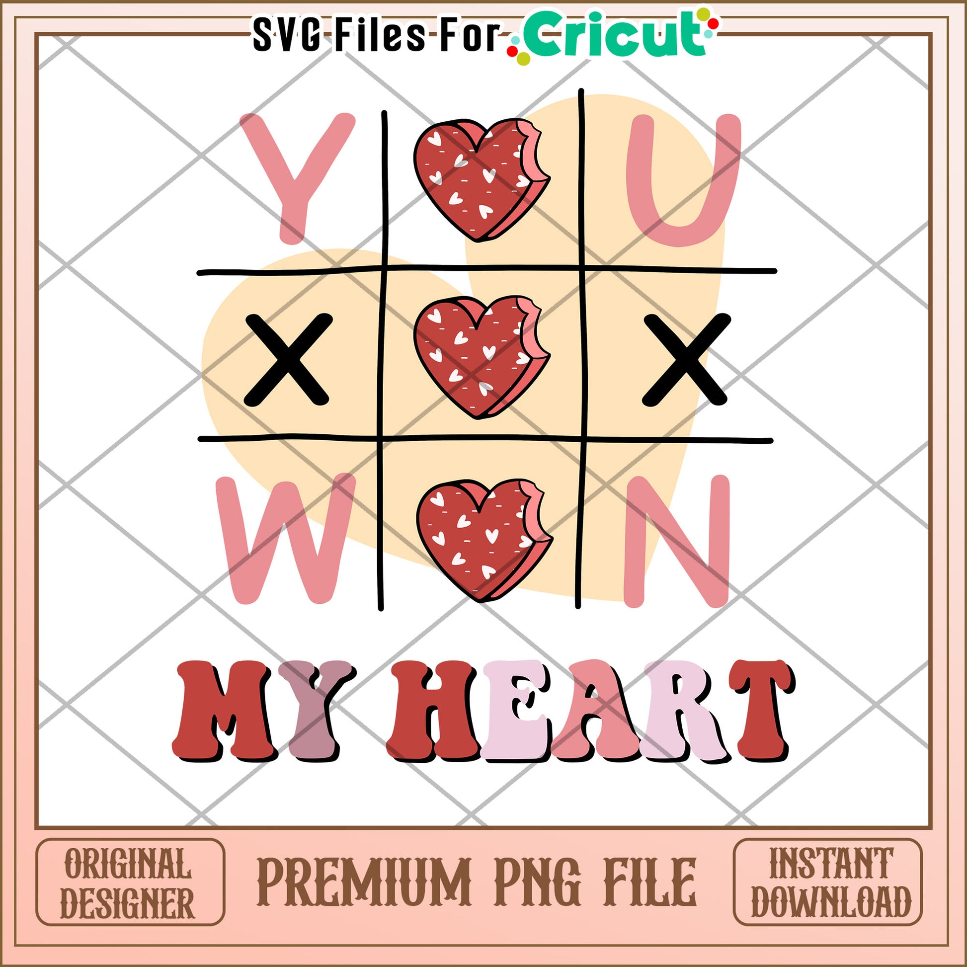 Valentine TicTacToe PNG Heart Design